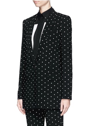 Front View - Click To Enlarge - GIVENCHY - Rubber cross print crepe long tailored jacket