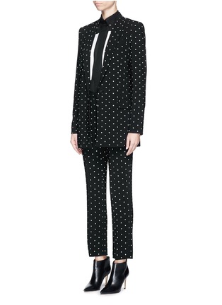 Figure View - Click To Enlarge - GIVENCHY - Rubber cross print crepe long tailored jacket
