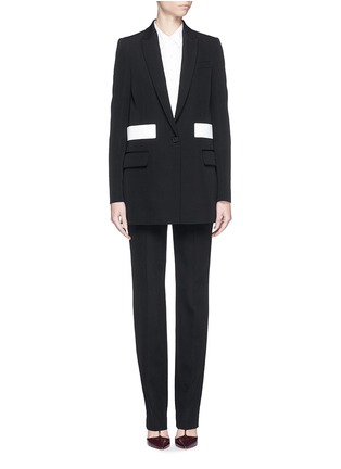Figure View - Click To Enlarge - GIVENCHY - Contrast waistband wool pants