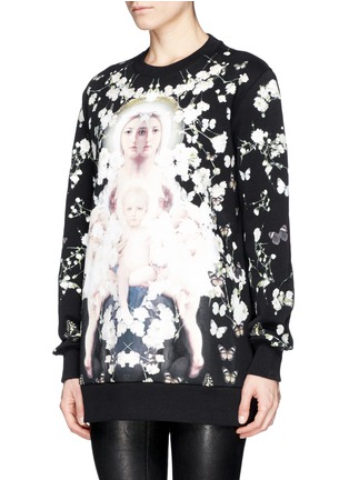Front View - Click To Enlarge - GIVENCHY - Madonna baby's breath floral print sweatshirt