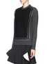Front View - Click To Enlarge - GIVENCHY - Lace up front wool-cashmere sweater