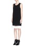 Figure View - Click To Enlarge - GIVENCHY - Ruffle hem stretch wool crepe dress