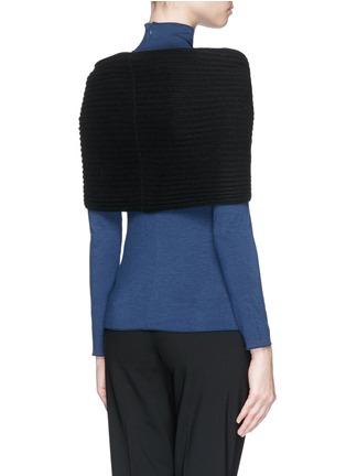 Back View - Click To Enlarge - ARMANI COLLEZIONI - Wool-cashmere rib knit twist wrap