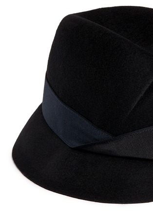 Detail View - Click To Enlarge - ARMANI COLLEZIONI - Swirl crown felted wool trilby hat
