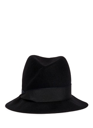 Main View - Click To Enlarge - ARMANI COLLEZIONI - Swirl crown felted wool trilby hat