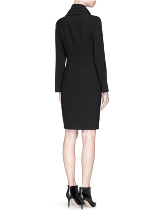 Back View - Click To Enlarge - ARMANI COLLEZIONI - Shawl collar zip cady dress
