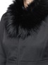 Detail View - Click To Enlarge - ARMANI COLLEZIONI - Faux fur collar flounce hem jacket