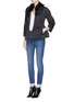 Figure View - Click To Enlarge - ARMANI COLLEZIONI - Faux fur collar flounce hem jacket