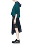 Figure View - Click To Enlarge - SACAI - Eyelet check underlay plaid wrap skirt