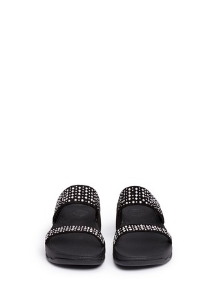 Front View - Click To Enlarge - FITFLOP - 'Novy' strass suede slide sandals