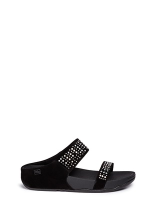 Main View - Click To Enlarge - FITFLOP - 'Novy' strass suede slide sandals
