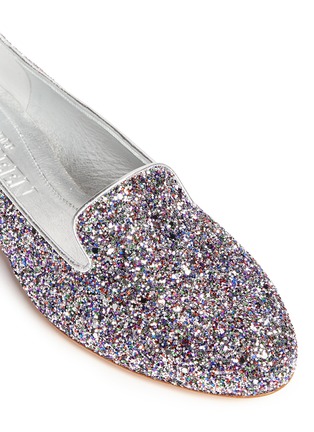 Detail View - Click To Enlarge - ALEXANDER MCQUEEN - Glitter leather slip-ons