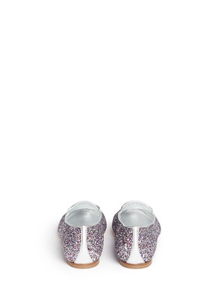 Back View - Click To Enlarge - ALEXANDER MCQUEEN - Glitter leather slip-ons