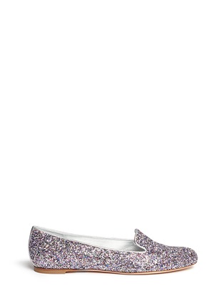 Main View - Click To Enlarge - ALEXANDER MCQUEEN - Glitter leather slip-ons