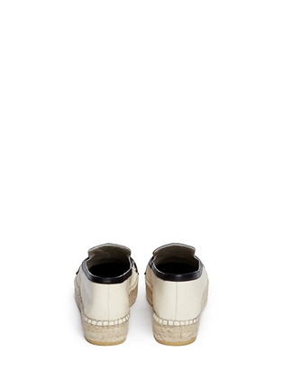 Back View - Click To Enlarge - ALEXANDER MCQUEEN - Two tone stud nappa leather espadrilles