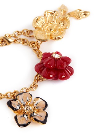 Detail View - Click To Enlarge - ALEXANDER MCQUEEN - Crystal flower charm chain bracelet