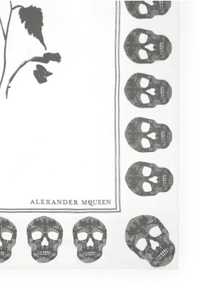 Detail View - Click To Enlarge - ALEXANDER MCQUEEN - Dahlia skull print silk chiffon scarf