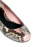 Detail View - Click To Enlarge - ALEXANDER MCQUEEN - Crystal skull python leather ballerina flats