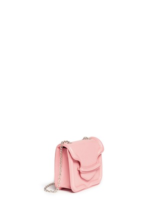 Front View - Click To Enlarge - ALEXANDER MCQUEEN - 'Heroine' mini chain leather crossbody bag