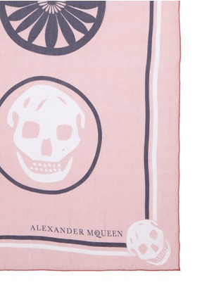 Detail View - Click To Enlarge - ALEXANDER MCQUEEN - Lotus skull silk chiffon scarf