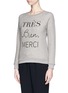 Front View - Click To Enlarge - WHISTLES - 'Très Bien Merci' slogan sweatshirt
