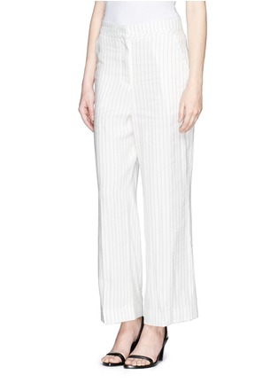 Front View - Click To Enlarge - WHISTLES - Pinstripe wide leg pants