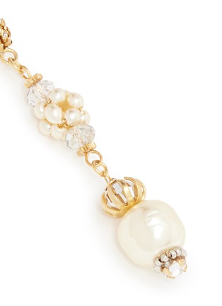 Detail View - Click To Enlarge - MIRIAM HASKELL - Baroque pearl crystal long drop earrings