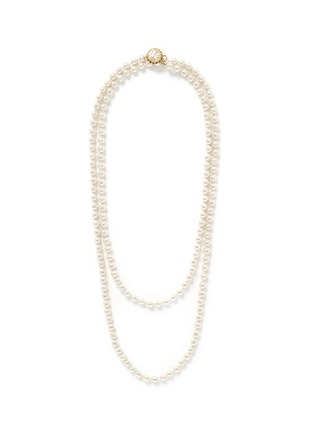 Main View - Click To Enlarge - MIRIAM HASKELL - Caged filigree Baroque pearl long necklace
