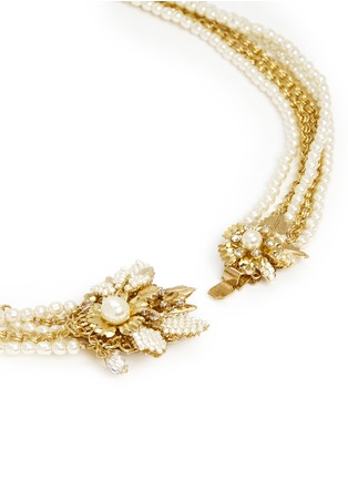 Detail View - Click To Enlarge - MIRIAM HASKELL - Crystal floral filigree Baroque pearl necklace