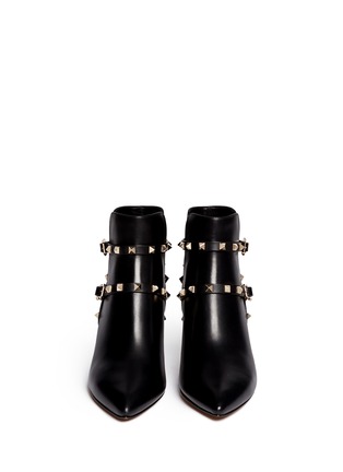 Figure View - Click To Enlarge - VALENTINO GARAVANI - 'Rockstud' double strap leather boots
