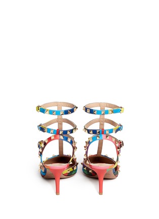 Back View - Click To Enlarge - VALENTINO GARAVANI - 'Rockstud 1973' rainbow leather caged pumps
