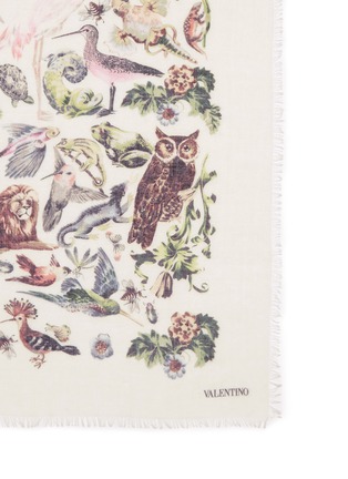 Detail View - Click To Enlarge - VALENTINO - Animal print cashmere-silk scarf