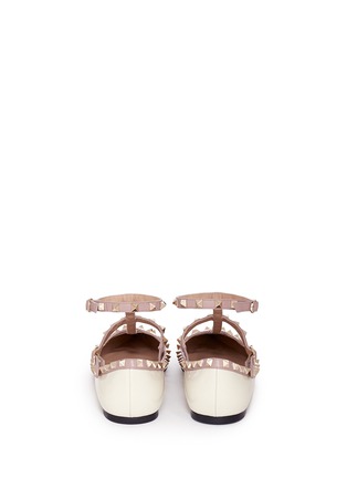 Back View - Click To Enlarge - VALENTINO GARAVANI - 'Rockstud' caged patent leather flats