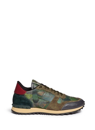 Main View - Click To Enlarge - VALENTINO GARAVANI - 'Camubutterfly' leather suede sneakers