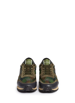 Figure View - Click To Enlarge - VALENTINO GARAVANI - 'Camubutterfly' leather suede sneakers