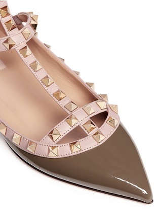 Detail View - Click To Enlarge - VALENTINO GARAVANI - 'Rockstud' caged patent leather flats
