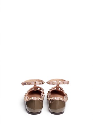 Back View - Click To Enlarge - VALENTINO GARAVANI - 'Rockstud' caged patent leather flats
