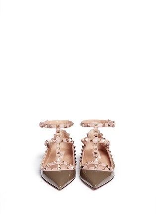 Figure View - Click To Enlarge - VALENTINO GARAVANI - 'Rockstud' caged patent leather flats