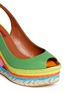Detail View - Click To Enlarge - VALENTINO GARAVANI - Leather canvas platform wedge sandals