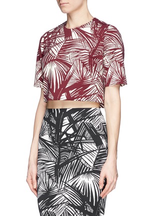 Front View - Click To Enlarge - ELIZABETH AND JAMES - 'Lowell' palm tree print cropped top