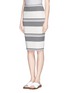 Front View - Click To Enlarge - ELIZABETH AND JAMES - 'Aisling' variegated stripe pencil skirt