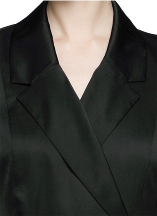 Detail View - Click To Enlarge - JASON WU - Leather belt silk satin wrap dress
