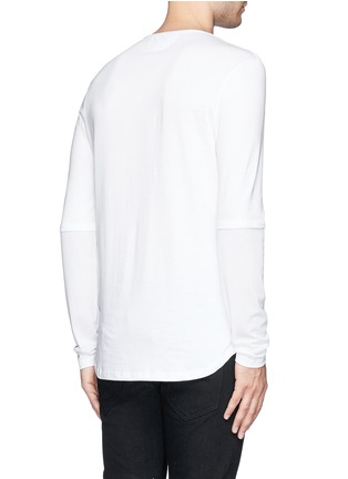 Back View - Click To Enlarge - HELMUT LANG - Mesh sleeve cotton jersey T-shirt