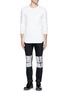 Figure View - Click To Enlarge - HELMUT LANG - Mesh sleeve cotton jersey T-shirt