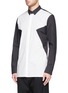 Front View - Click To Enlarge - HELMUT LANG - 'Angled' colourblock shirt