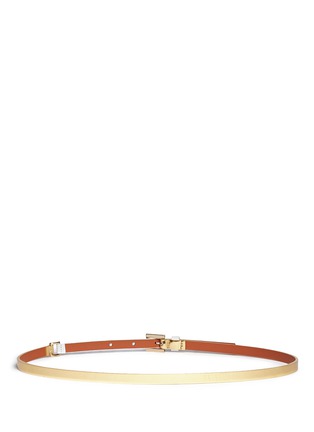 Back View - Click To Enlarge - MAISON BOINET - Mirrored nappa leather skinny belt
