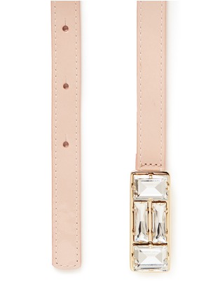 Detail View - Click To Enlarge - MAISON BOINET - Strass patent leather belt