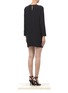 Back View - Click To Enlarge - T BY ALEXANDER WANG - Crepe stitch-detailed shift dress