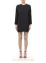 Main View - Click To Enlarge - T BY ALEXANDER WANG - Crepe stitch-detailed shift dress