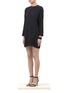 Figure View - Click To Enlarge - T BY ALEXANDER WANG - Crepe stitch-detailed shift dress